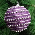 thumbnail image 2 of PYPESEEWY - Adornos navideños de bolas de purpurina con diamantes de imitación para decoración del hogar, estilo retro, 8 cm, 2 of 3