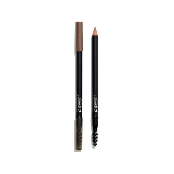 GOSH - Eye Brow Pencil - Grey Brown, 2in1/PERFUME FREE/VEGAN