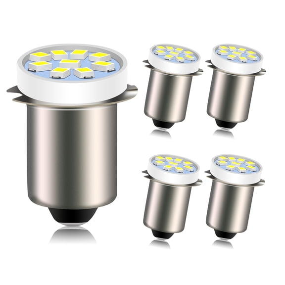 Ruiandsion P13.5S Miniature LED Bulb, 3V Low Voltage 0.45W, 6000K Daylight White, for Mini Flashlights,  RV Interior, 5-Pack