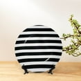 thumbnail image 6 of Daiia Black And White Stripes Printed Pattern Ceramic Plate Dinner Plates Bone China Decorative Plates with Display Stand Art Ceramic Ornaments for Wall Hanging Decoration-10in, 6 of 6