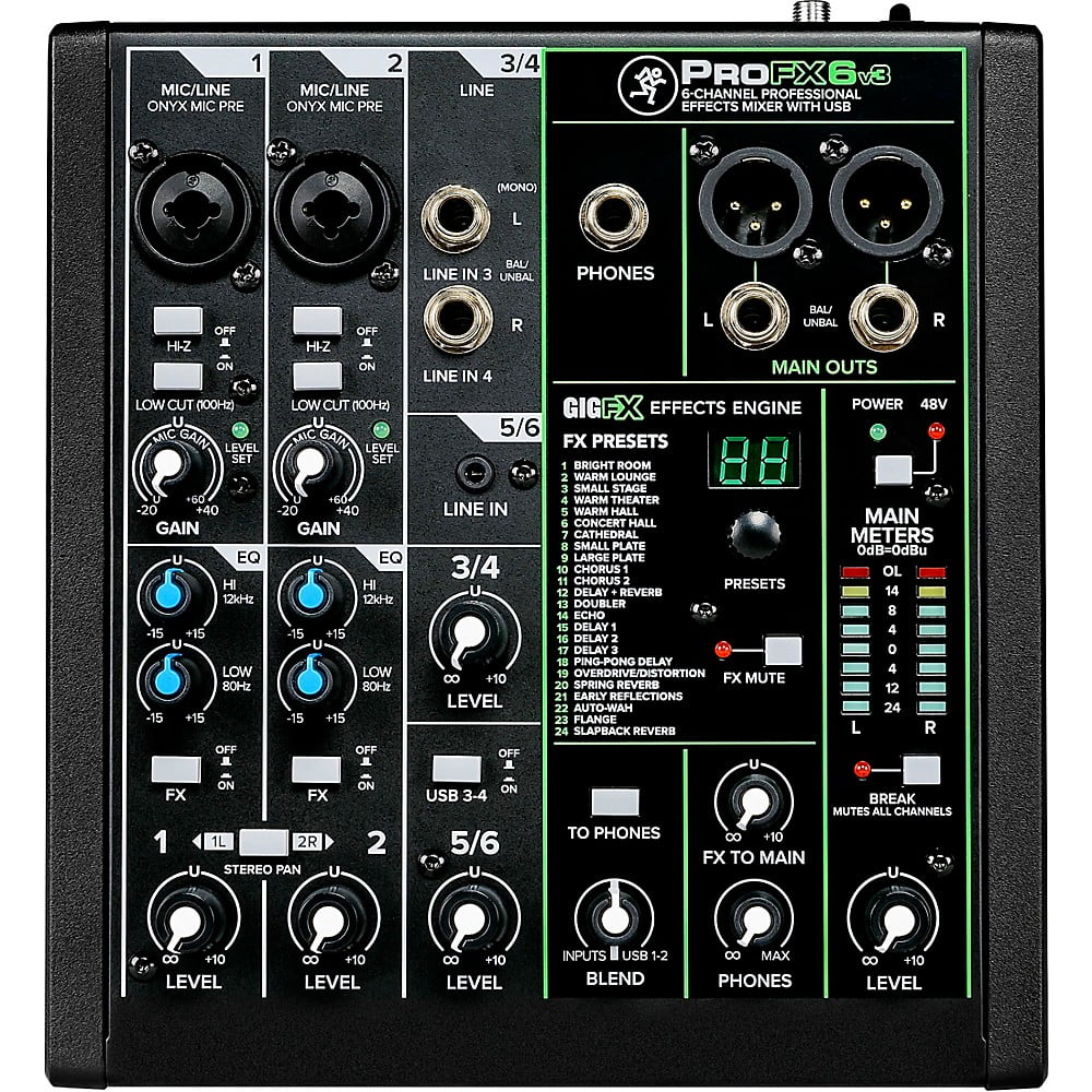 Mackie ProFX6v3 6Channel Professional Effects Mixer with USB Walmart