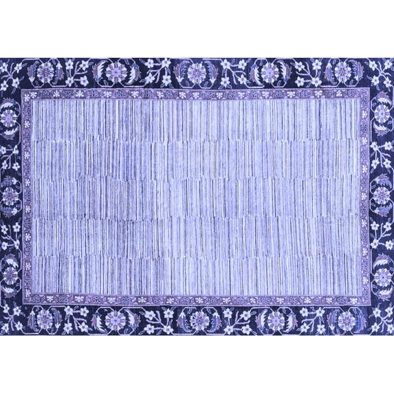 Ahgly Company Indoor Rectangle Abstract Blue Modern Area Rugs, 4' x 6'