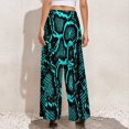thumbnail image 3 of Blue Snakeskin Pants Python Print Streetwear Straight Wide Leg Pants High Waist Office Trousers Big Size 5XL 6XL, 3 of 5