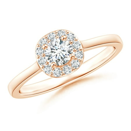 6 Prong Round Ring Setting - Classic Round Diamond Halo Ring in Prong Setting in 14K Rose Gold (Weight: 0.3ctwt)