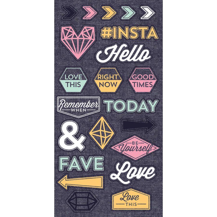 Denim Blues Fabric StickersIcons