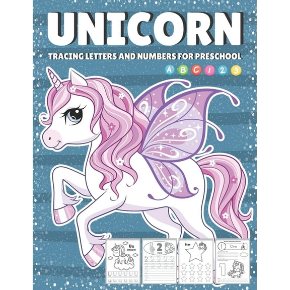 Kids Coloring Activity Books Tracing Letters And Numbers For Preschool: Learning With Unicorn Writing Practice, Shapes, Counting, Simple Words, Anima, Book 1, (Paperback)