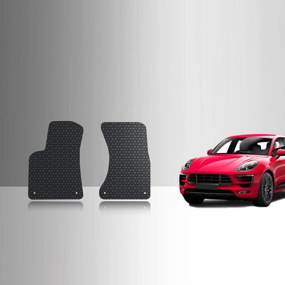 ToughPRO Front Mats Compatible with Porsche Macan 2018 - All Weather Heavy Duty (Made in USA) Black Rubber