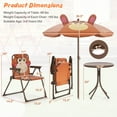 thumbnail image 3 of Costway Kids Picnic Table & Chair Set with 2 Folding Chairs & Height Adjustable Umbrella Brown, 3 of 12