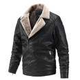 thumbnail image 1 of Chaqueta de cuero de terciopelo de cordero de invierno para hombre, además de chaqueta cálida de terciopelo, chaqueta de motocicleta Pompotops oipoqjl13887, 1 of 8