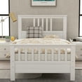 thumbnail image 2 of Xukmct Twin Size Wood Platform Bed with Headboard and Footboard, Perfect for Home Bedroom, White, 2 of 8