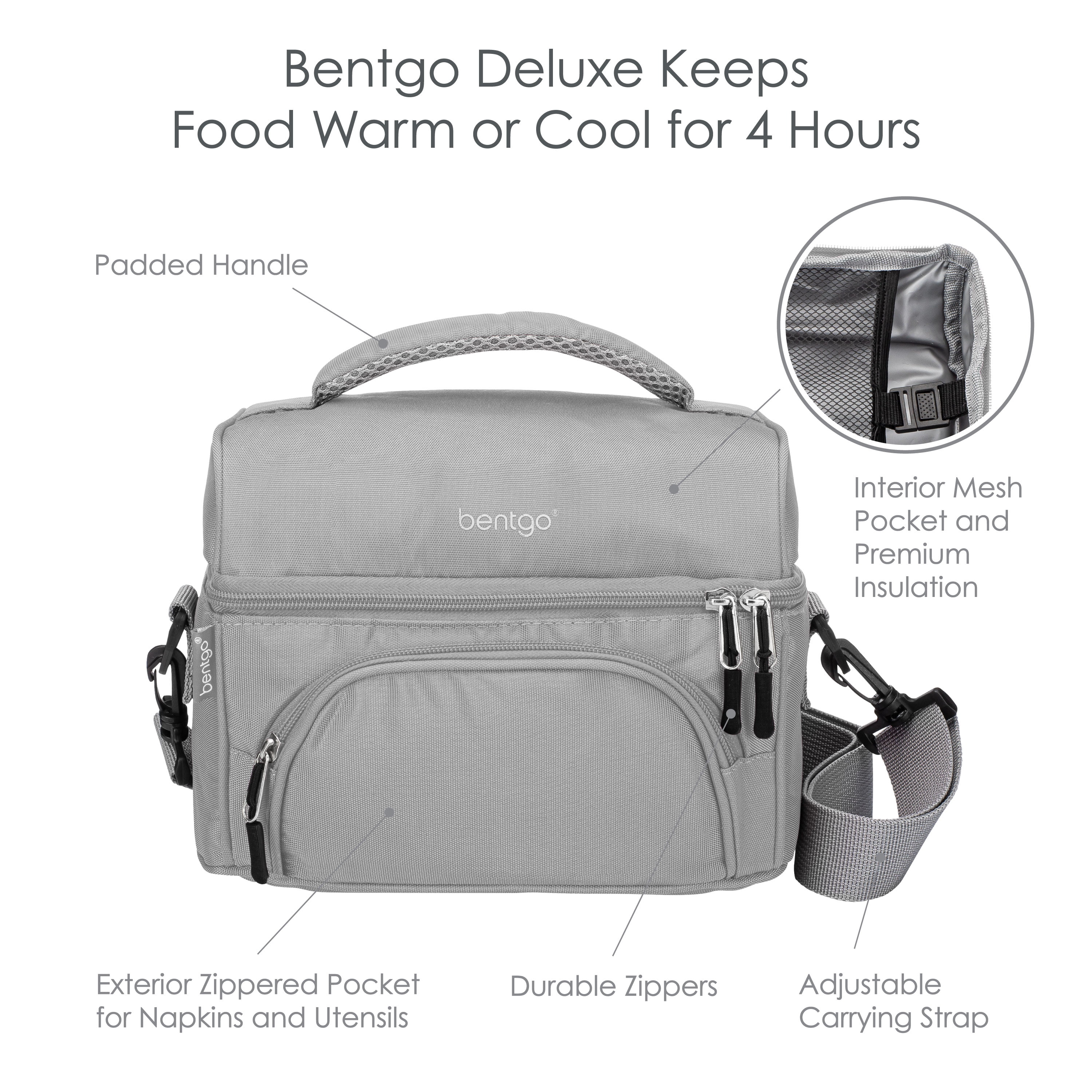 Bentgo® Deluxe Lunch Bag - Durable and Insulated Lunch Tote with Zippered  Outer Pocket, Internal Mes…See more Bentgo® Deluxe Lunch Bag - Durable and