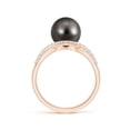 thumbnail image 2 of ANGARA Tahitian Cultured Pearl Criss-Cross Shank Ring in 14K Rose Gold for Women | June Birthstone, Birthday, Anniversary, Jewelry Gift for Women | Pearl Ring, 2 of 8