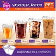 thumbnail image 2 of Berry Hip 100 Vasos de Plastico de 12 oz (355 ml) con Tapa con Boquilla Transparentes, Vasos Perfectos para Llevar Café, Chocolate, Bebidas Frias, Batidos Best Trading VTB12-2, 2 of 5