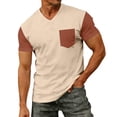 thumbnail image 3 of Casual Pocket Tee Shirts Mens V Neck Casual Short Sleeve Summer Basic Oversized Tops Summer Lightweight Plus Size Shirts Ginger L, 3 of 9