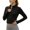 Black, variant on Women Lightweight Running Jacket Long Sleeve Zip Up Slim Fit Active Training Top with Thumb Hole