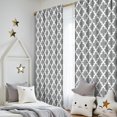 thumbnail image 5 of Blackout Kids Curtains,Gray and White Geometric Lattice Pattern Childrens Insulated Curtains Set Of 2,Bedroom Essentials,Toddler Room Decor 52"x84", 5 of 5