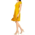 thumbnail image 3 of Women's Casual Stretch Flared Swing V-Neck Short Sleeve Midi Dress, 3 of 5