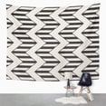 thumbnail image 2 of UFAEZU Black Zigzag Line Pattern Abstract Stylish Geometric Monochrome Lattice Chevron Flat Wall Art Hanging Tapestry Home Decor for Living Room Bedroom Dorm 60x80 inch, 2 of 2