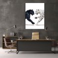 thumbnail image 3 of Mudket Black & White Leopard Framed Canvas Wall Art, Contrast Wild Animal Print Art for Men Living Room, Modern Office, Ready to Hang - 30"L x 20"W, 3 of 10