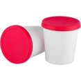 thumbnail image 1 of Contenant de Crème Glacée Réutilisable en Silicone Flexible, Ensemble Assorti de 2 avec Couvercles Étanches pour un Rangement Empilable en Polypropylène Gain de Place (1 Litre), 1 of 7