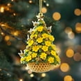 thumbnail image 6 of HomeDM Christmas Tree Ornament Bee Honey Acrylic Pendant Flower Honeycomb Hanging Ornaments for Xmas Tree Holiday Party Decorations 8cm/3.15", 6 of 9
