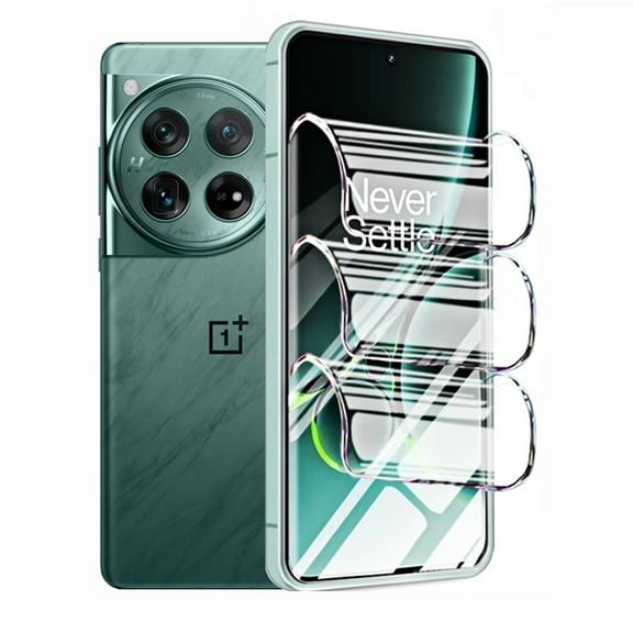 ZYQEEE 3 Pack Screen Protector for OnePlus 12R - 6.82",HD Hydrogel Soft TPU Protective Film, Fingerprint Compatible, Curved Full Coverage [Not Tempered Glass]