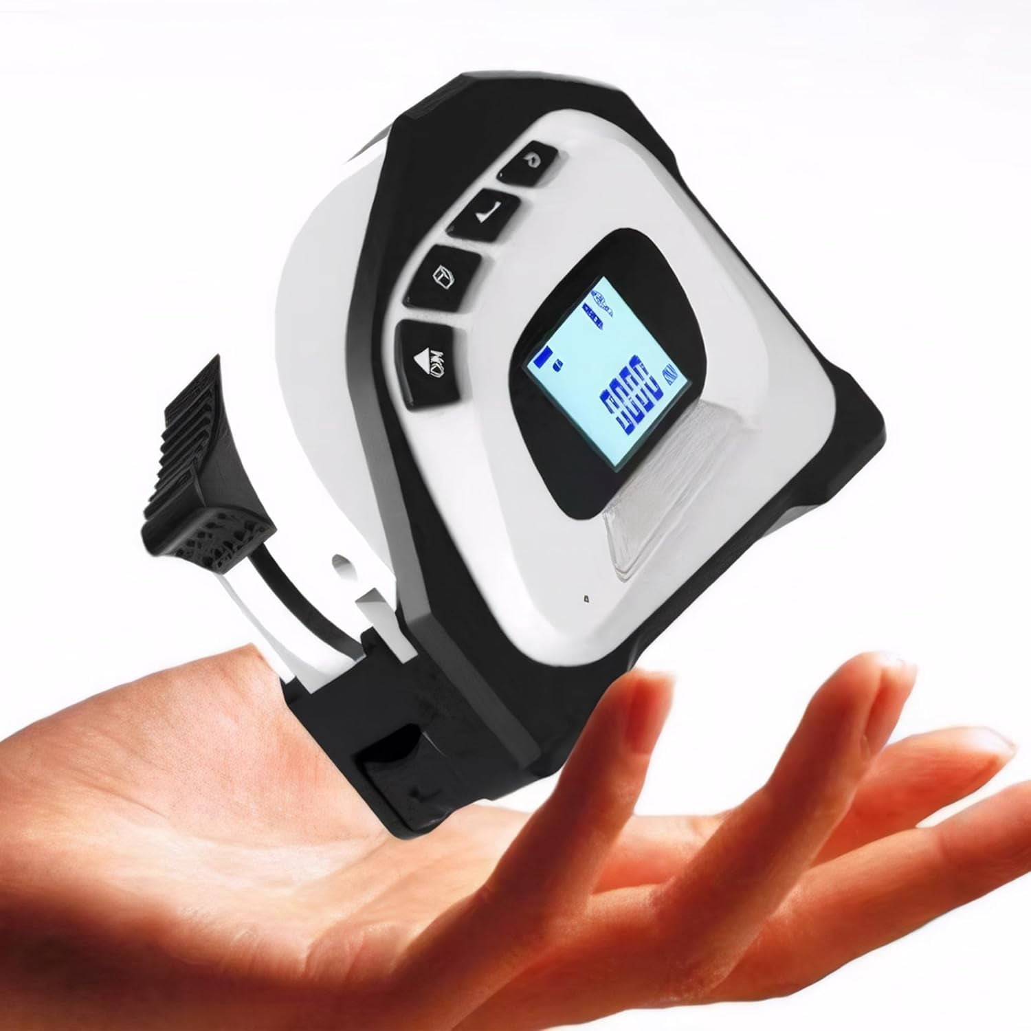 2-in-1 Laser Tape Measure: 131Ft/40m Digital Tape Measure with Infrared Laser, 16ft/5m Retractable Electric Measuring Tape with Led Display | Pythagorean, Area, Volume, Ft/Ft+in/in/M Unit (White)