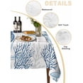 thumbnail image 2 of Navy Blue Grey Coastal Table Cloth, Sea Turtle Nautical Coral Summer Beach Waterproof Tablecloth for Rectangle Tables, Washable Fabric Table Cover for Restaurant Kitchen Dining Tables 60"x120", 2 of 6