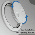thumbnail image 2 of 2X Circulaire Non Inspection Hatch-Boat Hatch Plaque de Pont avec Couvercle Amovible pour RV Kayaks de Bateau de Mer-4inch Blanc, 2 of 5
