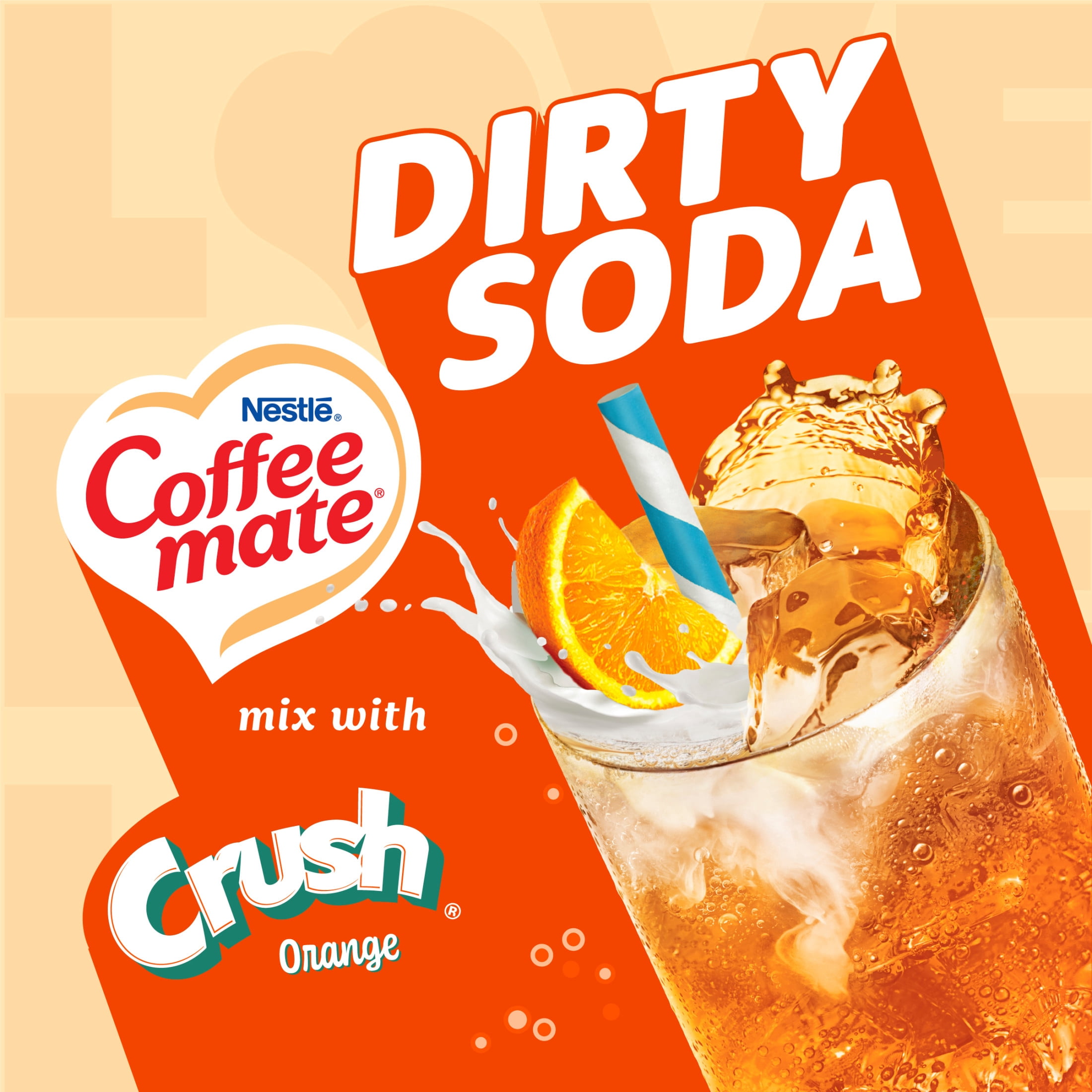 Coffee mate Dirty Soda Creamer, Orange Crème Pop Flavored Liquid Creamer, Mix with Crush Orange 8 fl oz
