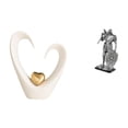 thumbnail image 1 of Figura de escritorio, escultura de corazón, estatua de caballero, arte coleccionable, adorno de resina de cerámica, moderno abstracto, para el hogar y, 1 of 8