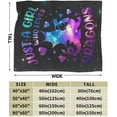 thumbnail image 4 of Dragon Blanket Purple Black Throw Blankets for Girls Women Soft Warm Cool Just a Girl Who Loves Dragon Throws Flannel Fleece Plush Stuffed Animal Gifts for Kids Adults for Bed Decor 50"x40", 4 of 6