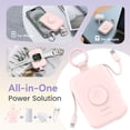 thumbnail image 2 of RORRY Portable Charger, 5000mAh Power Bank - Apple Watch Charger with Built-in Cables,Travel-Ready Portable Charger for iPhone 17/ 16/15/14 ,Android ,Apple Watch , Pink, 2 of 7