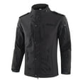 thumbnail image 2 of Timoontee Men's Military Jacket Outdoor Waterproof Jacket Daily Casual Jacket Long Sleeve Stand Collar Jacket Solid Zipper Jacket Coat with Zip Pockets Black L, 2 of 5