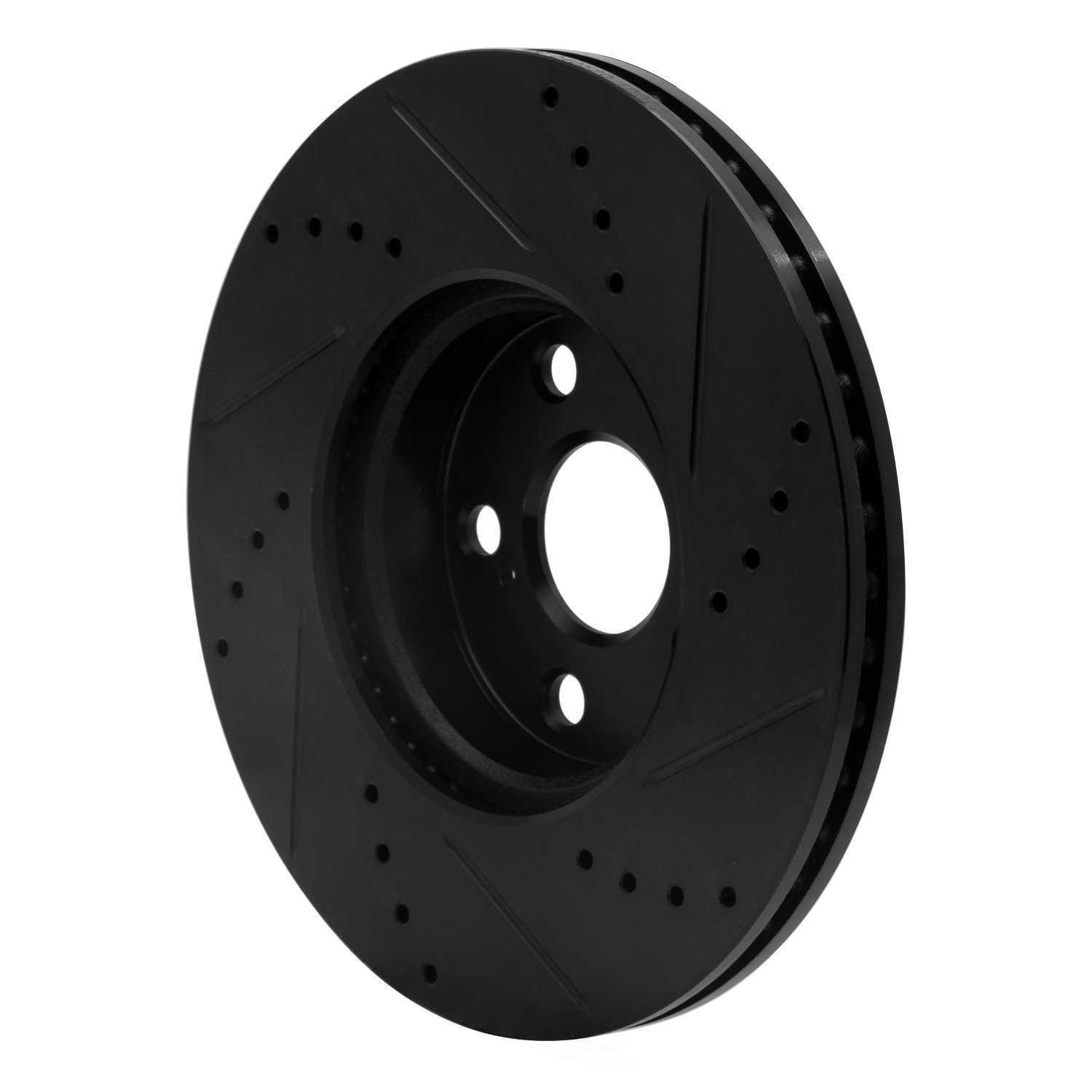 Dynamic Friction Company 633-76081L DFC Brake Rotor - Drilled And Slotted - Black