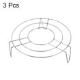 thumbnail image 3 of Unique Bargains 3pcs Round Cooking Rack 9.4" Dia Stainless Steel 2.8" Tall for Cooking, Silver, 3 of 6