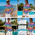 thumbnail image 4 of Whosucclay Colorful Palm Tree Print Matching Hawaiian Outfits for Couples Shirt and Dress Mens Shorts Sleeve Graphic Shirts and Wommens Summer Sleeveless Midi Dress with Pockets, M, 4 of 7