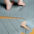 thumbnail image 3 of PiccoCasa Memory Foam Bath Mat Absorbent Bathroom Rugs, 24" x 16" Gray, 3 of 5