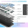 thumbnail image 2 of Ajazz AK873 Wired Hot Swappable Mechanical Keyboard, Coiled Cable, 22 RGB Backlit, Classic 3 Color PBT Floating Keycaps, 87% Keyboard with Detachable Magnet Cover, Custom DIY Keyboard, 2 of 9