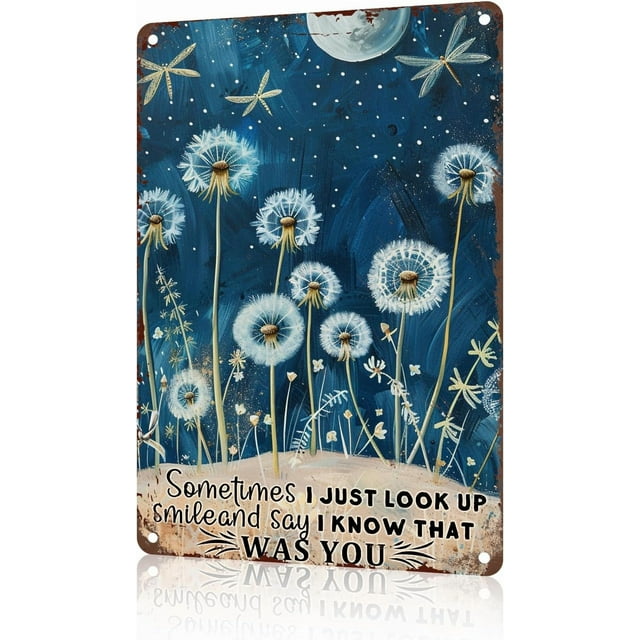 Funny Garden Decor Dragonfly Vintage Metal Signs Garden Tin Sign for Home Outdoor Wall Decor 12×16 Inch