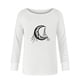 thumbnail image 3 of Camiseta de manga larga con cuello en V para mujer a la moda, blusa suelta con estampado de Navidad para otoño Pompotops  FGAJ14875, 3 of 4