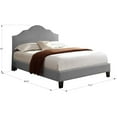 thumbnail image 6 of King Size Bed Upholstered Gray Victorian Style, Nailhead Trim Platform Bed, Bedroom Furniture, 6 of 7