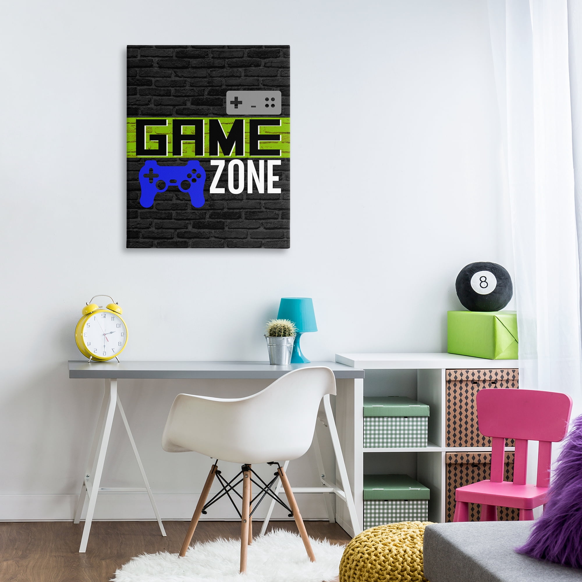 Stupell Industries Vintage Game Zone Typography Painting Gallery Wrapped Canvas Art Print Wall Art, 30 x 40