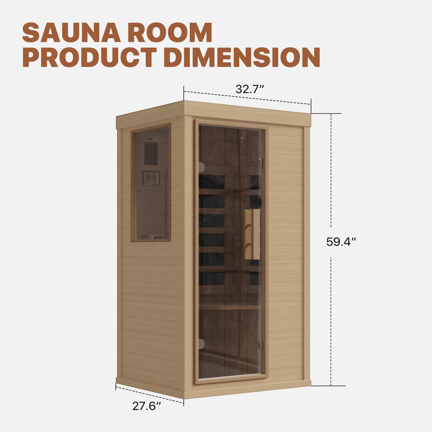 BaPiPro 1 to 2 Person Infrared Sauna Room for Home Spa, Wooden Indoor Sauna Spa with Control Panel, 10 Chromotherapy, Bluetooth Speakers for Home, Gym