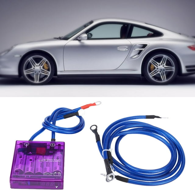 Voltage Stabilizer Volt Stabilizer Universal Fuel Saver Voltage Stabilizer Regulator Kit W/ 3 Earth Ground Cables Purple