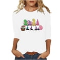 thumbnail image 1 of Hauts pour Femmes Imprimé Col Rond Pâques Imprimé Manches 3/4 T-Shirt Col Rond Chandail, T-Shirts pour Femmes, Hauts de Pâques pour Femmes, Pulls pour Femmes, 1 of 5