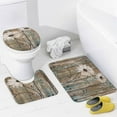 thumbnail image 4 of Bathroom Shower Curtain Sets with Rug, Wood and Maple Leaves Pattern Printed on Bathroom Curtain Sets with Rugs, Great for Master Bath Beach House Modern Home, 72 x 72 inches, 4 of 8