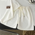 thumbnail image 6 of Quealent Toddler Boy Summer Outfits 3T 4T 5T Boys Clothes Kids Solid Shorts Set Cotton 2 Piece Clothing Sets (White, 12-18 Months), 6 of 6