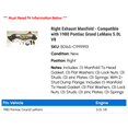 thumbnail image 2 of Right Exhaust Manifold - Compatible with 1980 Pontiac Grand LeMans 5.0L V8, 2 of 2