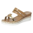 thumbnail image 2 of Espadrilles for Women Trendy Strappy Wedge Sandals Summer Open Toe Color Block Slides Casual Slip on Platform Heels Khaki Size 7.5, 2 of 7